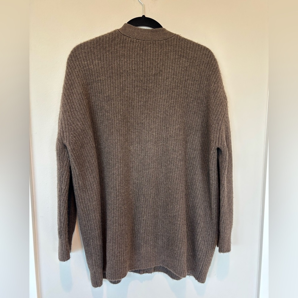 Quince Brown Cashmere Fisherman’s Cardigan Sweater - Picture 2 of 4
